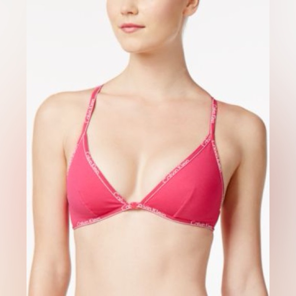 Calvin Klein Red Bralette with Logo Straps